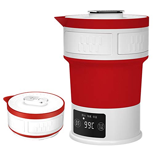 Folding Electric Kettle, 600ML Folding Cup and Tote Bag, Dual Voltage For Travel