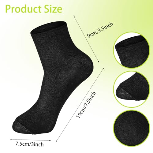 Image of 6 Pairs Thin Crew Socks For Women Soft Cotton Black Ankle Socks Casual Lightweight For Business Trouser Bootie Dress