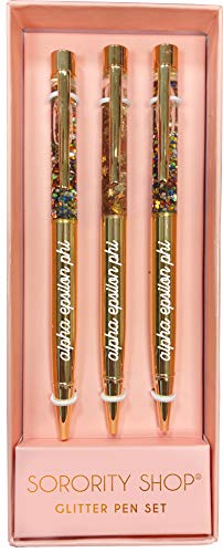 Set de bolígrafos con glitter Alpha Epsilon Phi