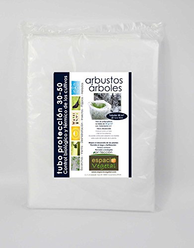 Espacio Vegetal Malla ANTIHELADA 30gr.Tubular 50 Metros Cuadrados con un diámetro de 1,6 x 10,0 m.Protege de Bajas temperaturas arbustos y árboles.