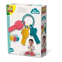 SES Creative | Sensorische Schlüssel für Babys ab 3 Monaten | 3 Schlüssel für bunte Tiere mit unterschiedlichen Texturen | Motorik & Sensorik | Leicht zu reinigen | Babyspielzeug Geschenk zur Geburt