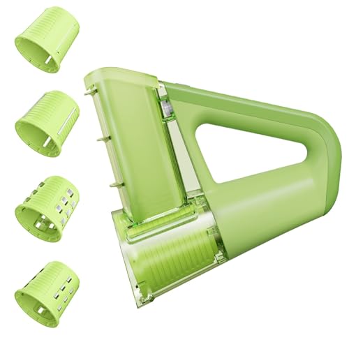 Picadora de Verduras Eléctrica de Mano, Interruptor de Un Toque, Cortadora de Verduras de Cocina Recargable, Cuchillas Reemplazables(Green)