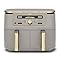 Ninja Dual Zone Digital Air Fryer, 2 Schubladen, 6-in-1, Heißluftfritteuse, 9,5L, Heißluft-Frittieren, Max Crisp, Rösten, Backen, Aufwärmen, Spülmaschinenfeste Körbe, Stone/Gold DZ400EUSTGD