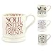 Produktbild Emma Bridgewater große Tasse 1/2 Pint, Keramik Kaffeetasse groß - Steingut Tasse, Cappuccino, Latte, Kaffee, Teetasse - Schöne Tassen, Geburtstagsgeschenk - Kaffeebecher Rosa Schrift Soul Sisters