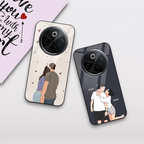 Image of COLORflow Back Cover Compatible with Vivo T4 5G / Y300 Pro 5G / iQOO Z10 5G | Love Connection Couple Customized | Shockproof TPU Bumper with Camera Protection Back Cover