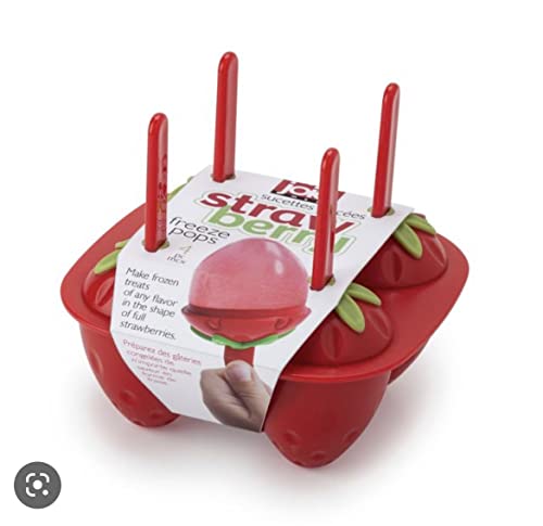 Joie 87366 Strawberry Shaped Popsicle Molds, Plastic