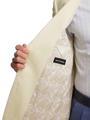 Paul Fredrick Men's Linen Blend Single Breasted Notch Lapel Sport Coat4