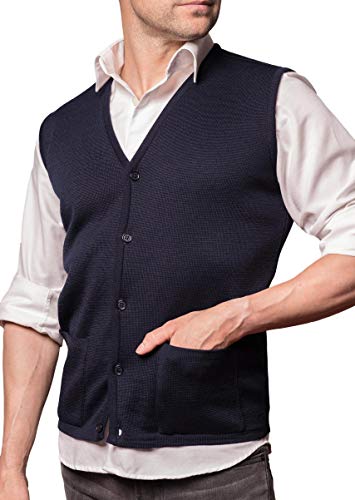 Dipuman Chaleco Elegance Caballero Abierto, con Botones y Bolsillos (XX-Large, Marino)