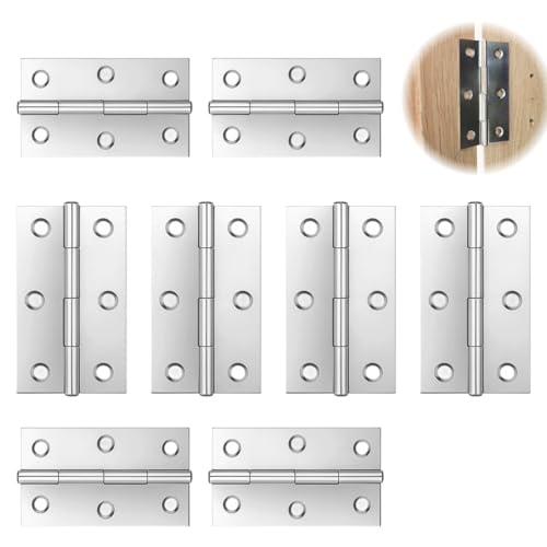 8 PCS Scharniere Klappbar 66×37mm, Klavierband Scharnier Klein, Aufschraubscharnier für Türen Fenster Schranktüren Möbelscharniere Aushebescharnier