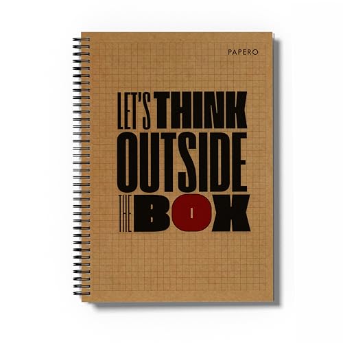 Image of PaperO A4 100 GSM Square Grid Notebook | 5mm Graph Pages | 100 Pages | Kraft Cover | 8.5 x 11 Inches | Ideal for Architects, Designers & Students (Red Grid)