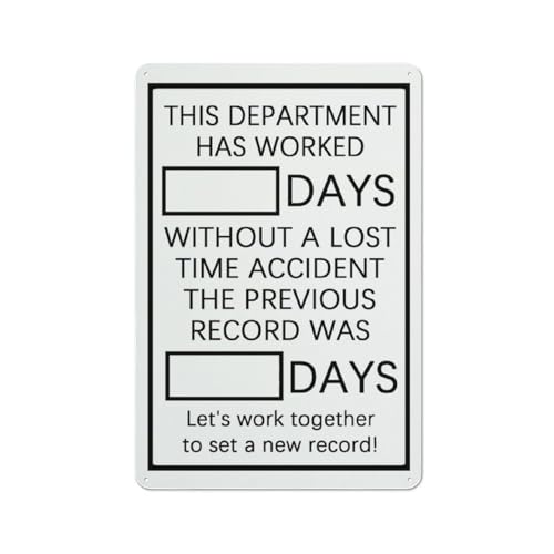 Workplace Safety Milestone Notice Sign, 8"x12" Weather Resistant Aluminum Plate, Waterproof Easy Install Design, Functional Safety Marker for Office and Commercial Premises