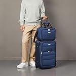 Amazon Basics Luggage Sets, Carry-On 23-Inch, tote 15-Inch, Suitcase With Wheels, Expandable Extra Space (+15%), Front Pockets and Telescopic Handle, Navy Blue - Image 5