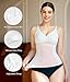 LODAY Compression Tank Tops for Women Tummy Control Shapewear Seamless Body Shaper Workout V-Neck Camisole Cami Tops (White, XXX-Large)