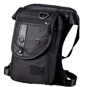 Bumbag Heuptas Tas Been Pouch Fanny Pack Taille 15x7x26CM Zwart met Rits voor Mannen Motorfiets Vrouwen Reizen Outdoor…