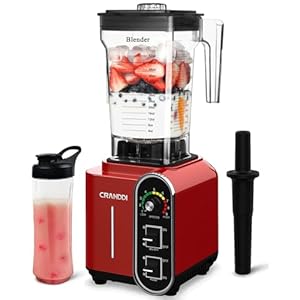 CRANDDI Professional Countertop Blender for kitchen,1800W, 9 Speeds, 52oz Jar for Shakes and Smoothies,High-Speed Commercial blender Easy to Clean, K98C-R