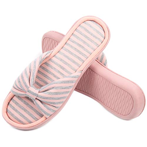 Caramella Bubble Womens Summer Toe Open Foam Memory Slip on Slippers Indoor Outdoor Light Rose