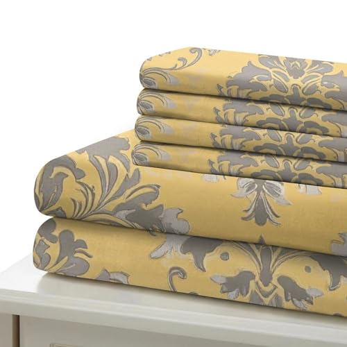 Housse de couette damas vintage en microfibre chic 135x200