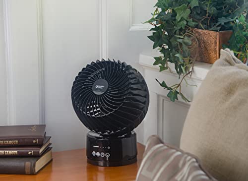 Comfort Zone Cz106Rbk 6" Oscillating, Digital Touch Portable Desk Fan With Remote, Timer, And Adjustable Tilt, Black #TOP3
