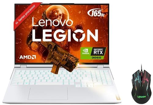 Image of Lenovo Legion 5 Pro AMD Ryzen 7 6800H 16 inch (40.64cm) QHD IPS 165Hz 500Nits Gaming Laptop (16GB /1TB SSD /Win 11 /Office 2021 /NVIDIA RTX 3060 6GB /Alexa /Glacier White /2.5Kg), 82RG00ELIN + M200 Gaming Mouse
