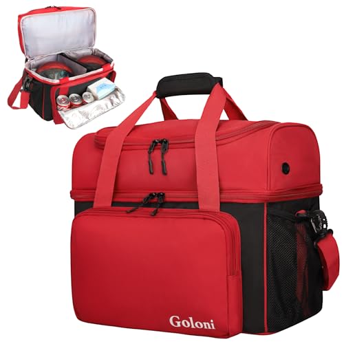 Goloni 2 Balls Bowling Bag with Ball Holder - Fits Bowling Shoes Up to Mens Size 16 and Accessories