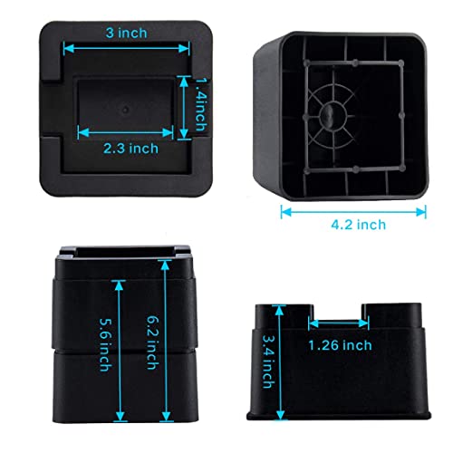 BTSD-home 3 Inch Heavy Duty Bed Risers Adjustable Bed Lifts Fits to All Wheels of Furniture, Sofa, Table and Couch 4 Pack BTSD-home 3 Inch Heavy Duty Bed Risers Adjustable Bed Lifts Fits to All Wheels of Furniture, Sofa, Table and Couch 4 Pack