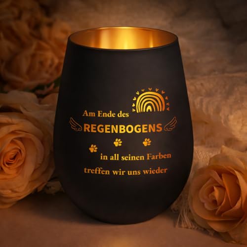 Schwarz Trauerkerze Mit Gravur, Haustier Trauergeschenk, Haustier Trauerlicht, Trauerkerzen Deko, Gedenkstein Hund, Gedenkstein Katze,Trost Geschenke Für Tierbesitzer
