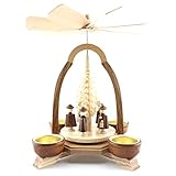 Seiffener Volkskunst Traditionelle Erzgebirgische Pyramide mit Kurrendefiguren Höhe 23 cm