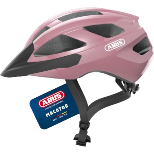 ABUS Rennradhelm Macator - sportiver Fahrradhelm für Einsteiger - auch für Zopfträger/-innen - für Damen und Herren - Rosa Glänzend Größe M