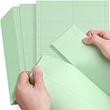 Fainne 2000 Pieces Blank Printable Business Cards Mini Note Index Perforated Card Stock Compatible with Laser and Inkjet Printer Double Sided Printing Paper 10 Cards/Sheet (Light Green)