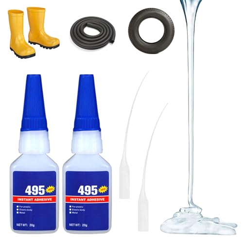 Pegamento de Goma Extra Fuerte,2PCS Adhesivo de Goma,Pegamento de Caucho,Pegamento Goma Fijación Instantánea,para Productos de Goma,Neumáticos,Cinturones,Bota,Manualidades