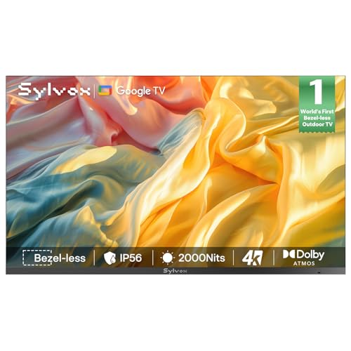 SYLVOX 65' TV da Esterno - Frameless 4K UHD 2000Nits, Smart...