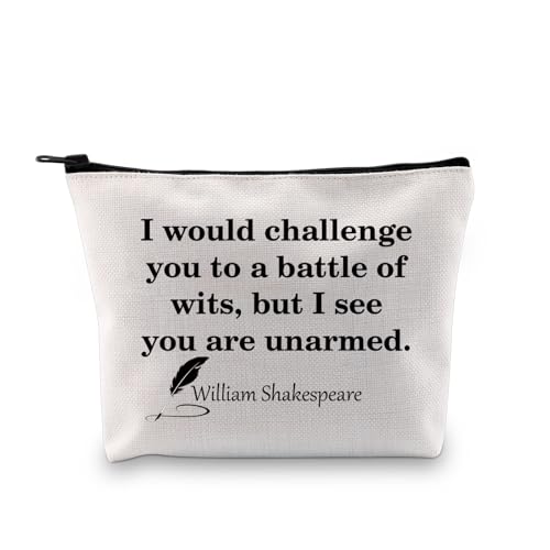 PLITI English Literature Teacher Gift I Would Challenge You to a Battle of Wits Funny Shakespeare Quote Gift for Writer (Challenge Battle bagU)