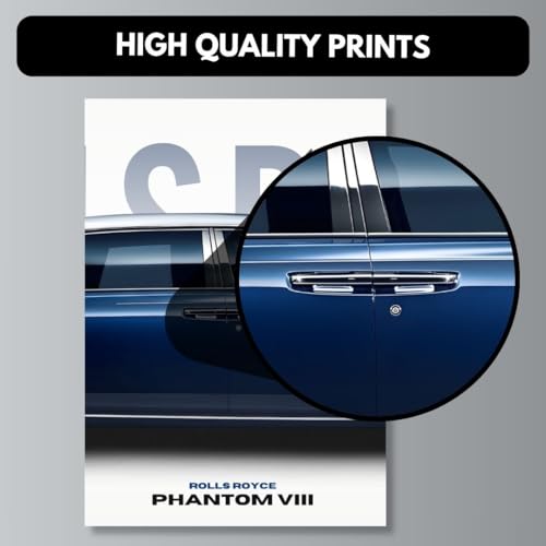 Image of Funk You Store Rolls Royce Phantom Poster Split Design Car Poster | 3 A3 Sized Luxury Posters for Wall | Large Size (89 x 42 cm) Wall Decor | Rolls Royce Phantom Car Posters for Bedroom (B 013)