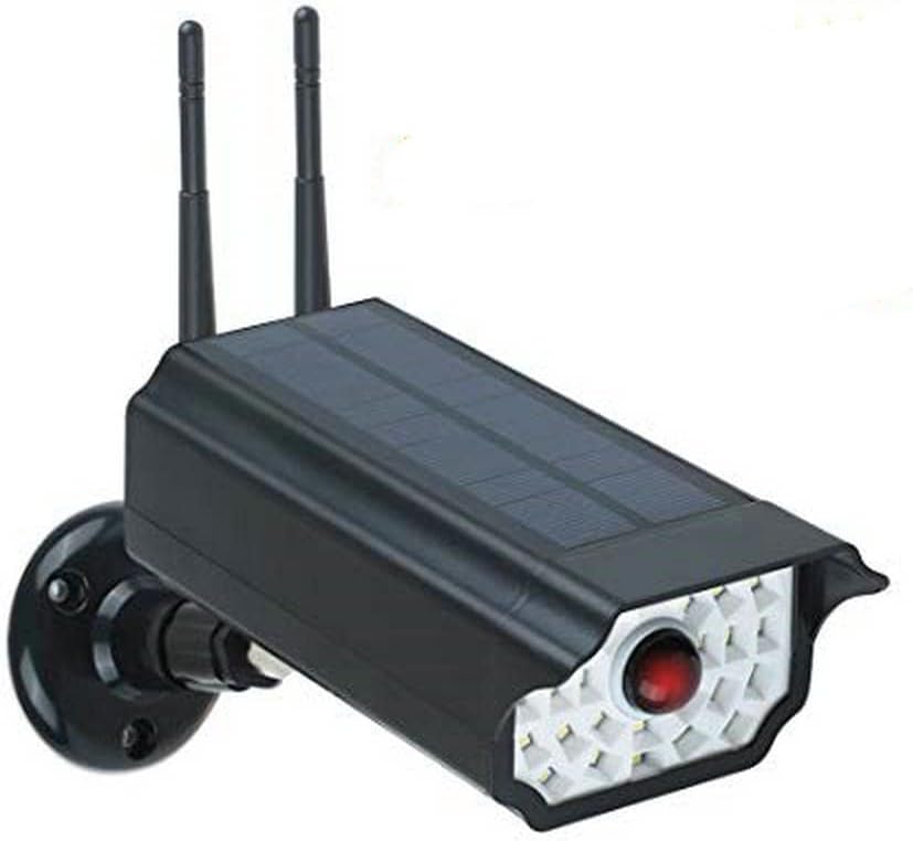 Dummy Camera, Timoom Solar Light Outdoor Power Security Home Imitation CCTV Motion Sensor cameras with 30 LED Light 2200mah Solar Panel IP66 Waterproof for Front Door, Yard, Garden, Patio