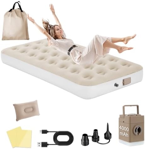 Colchão Inflável de Ar Queen Individual,190cm×95cm×25cm, NEW Actu...