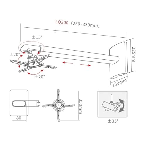 Support de plafond pour projecteur rétractable, idéal pour un home cinéma mural modulable