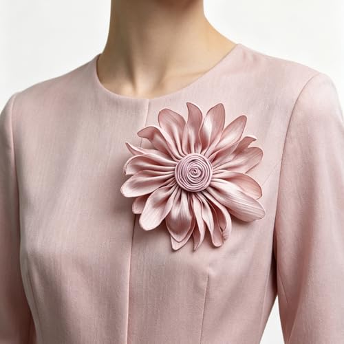 Image of Dainty Satin Fabric Flower Brooches Pin Burnt Edge Black Daisy Brooch Pin Elegant Lapel Pins Christmas Brooches Pin Dress Skirt Scarf Hat Pins Accessories Wedding Party Gift 4IN