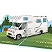 Produktbild MOKIO® Pop-Up Karte  Camping mit Wohnmobil  3D Grußkarte zum Geburtstag oder für einen Urlaub mit dem Wohnmobil, Geburtstagskarte für Camper