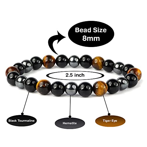 Image of Reiki Crystal Products Certified Natural Crystal Stone 8 mm Round Beads Bracelet for Men & Women | Reiki Charged Gemstone Bracelet | Multiple Stone Variants Available