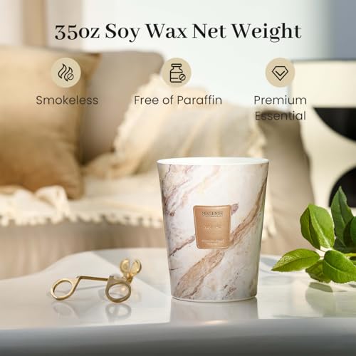 Image of M&SENSE Extra Large Candle 35oz 150H NoirAir Scented Candle, 3 Wick Highly Scented Jar Candle, XL Candles Gift for Stress Relief, Meditation, Yoga