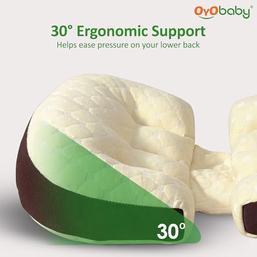 Image of OYO BABY Adjustable H-Shape Pregnancy Support Pillow | Velcro-Fit Back & Belly Support for Side Sleeping | Relieves Waist, Hip & Back Pain | Compact Maternity Body Pillow for Comfort - Coffee