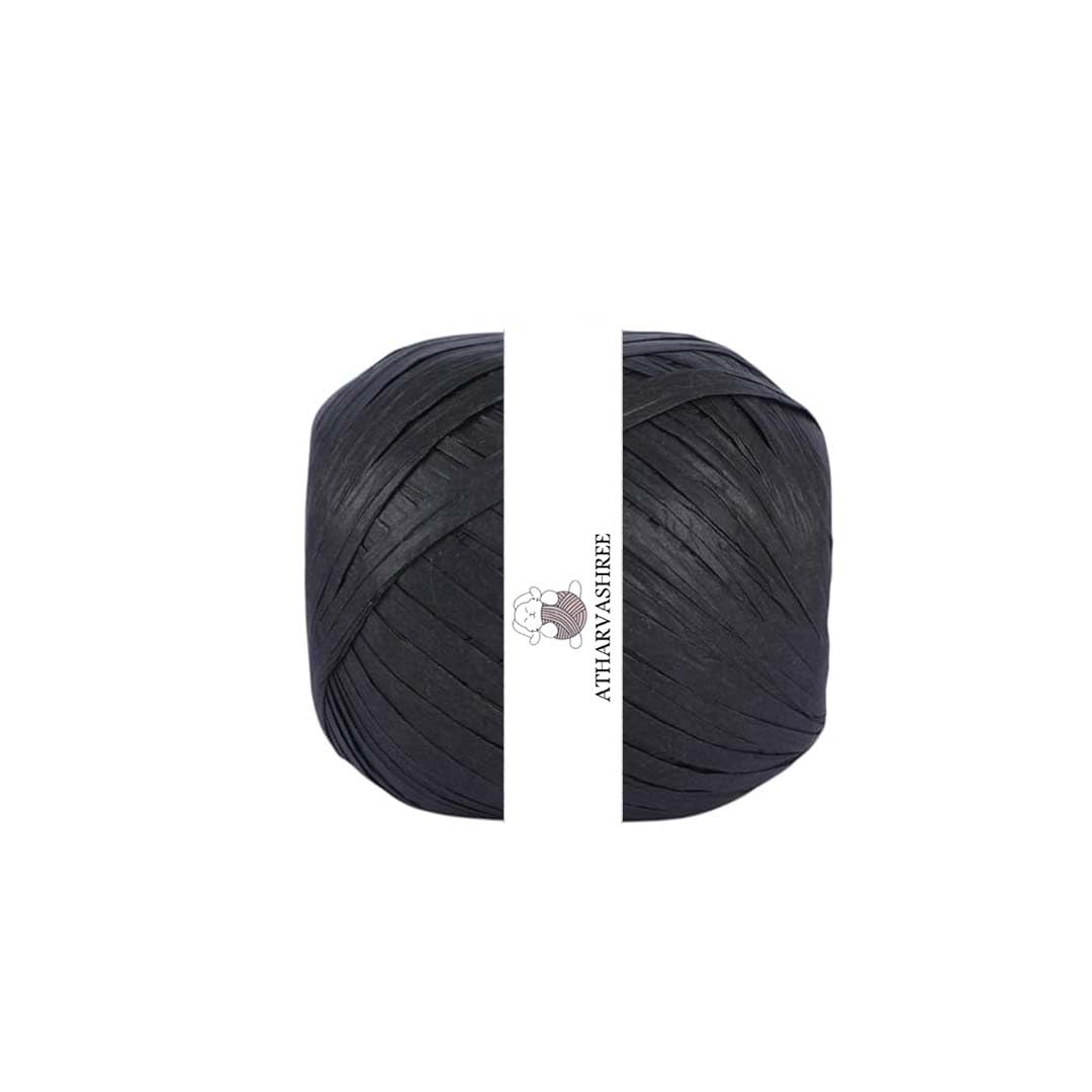 Natural Weave Raffia Yarn BlackYellow (Pack of 1)-image-44