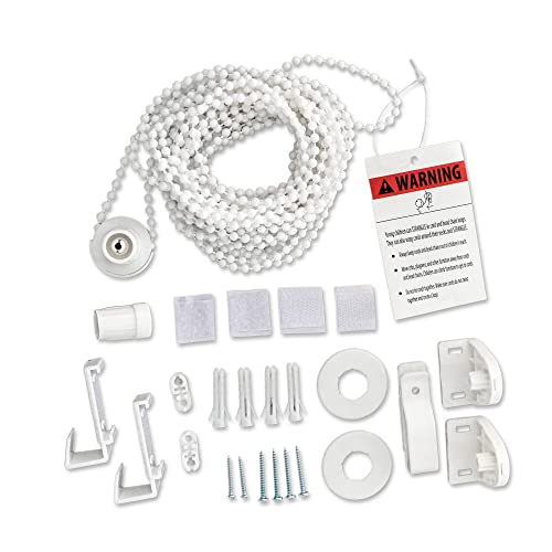 Victoria M. Ersatzteil-Set für Klemmfix Rollos ohne Bohren Komplettset Zubehör inkl. Zugkette kürzbar, 600 cm, Weiß
