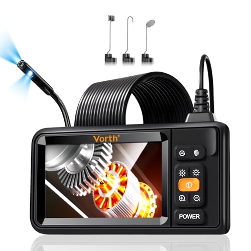 Vorth Endoskopkamera mit Licht, 4.3\" IPS Bildschirm Inspektionskamera mit 8 LED Licht, 10M Semi-Rigid Kabel Endoskop Kamera, IP67 Wasserdicht 1080P HD Rohrkamera -Dual Lens Vorth Endoskopkamera mit Licht, 4.3\" IPS Bildschirm Inspektionskamera mit 8 LED Licht, 10M Semi-Rigid Kabel Endoskop Kamera, IP67 Wasserdicht 1080P HD Rohrkamera -Dual Lens