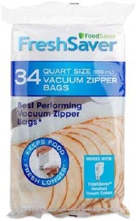 FoodSaver FreshSaver Quart-sized Vacuum Zipper Bags 34 Count (Pack of 1)