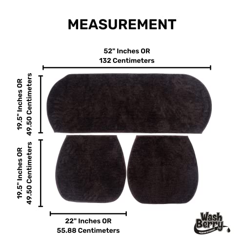 Image of Coffee Solid Washable Polyester Car Seat Cover Non-Slip Mat for All Cars and Sofa Sets (3 Pieces Set)