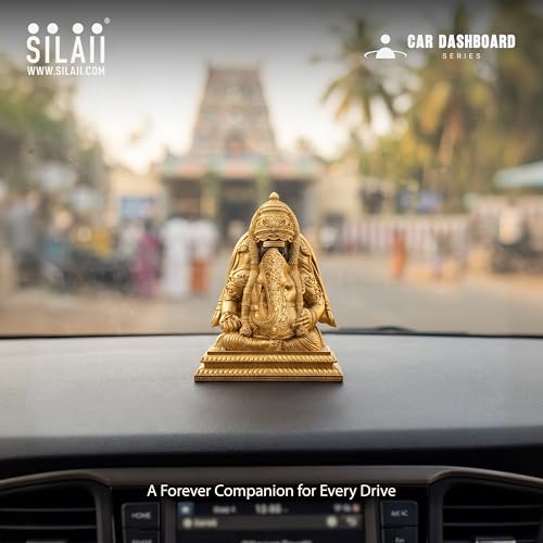Image of SILAII Pillayarpatti Karpaga Vinayagar Car Dashboard Idol - 3 Inch Gold | Miniature Ganesh Statue for Car Interior Decor | Ganesha Idols for Home & Office | Spiritual Gift & Decorative Ganesha Idols