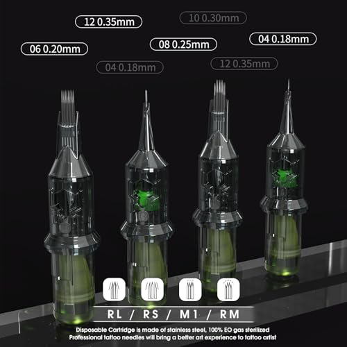 EZ Tattoo Nadeln Set - 50Stück #10 Gemischt (3RL 5RL 7RL 9RL 3RS 7RS 9RS 9M1 7RM 9RM) Bugpin Tattoo Nadeln für Tattoo Maschine - Venom