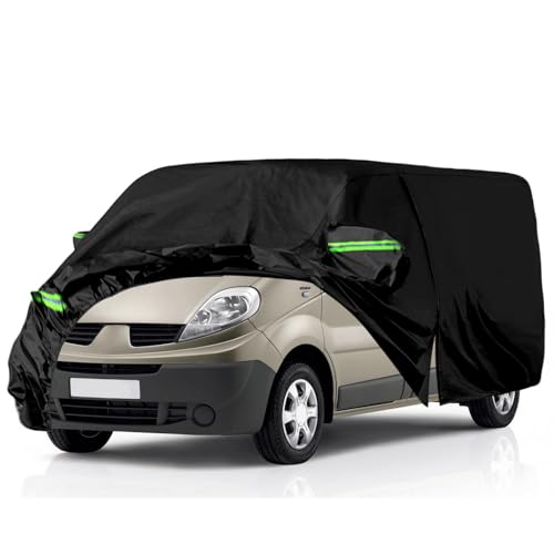 Opaltool Housse de Protection Voiture pour Renault Trafic 2010-2023, Bâche Voiture avec Fermeture à Glissière, Serrure et Bandes Coupe-Vent pour Protection Contre Le Soleil, Neige, Pluie et Poussière