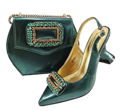 Sandales nigérianes à bout pointu et pochette assortie style italien pour mariage